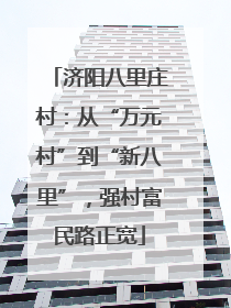 济阳八里庄村：从“万元村”到“新八里”，强村富民路正宽