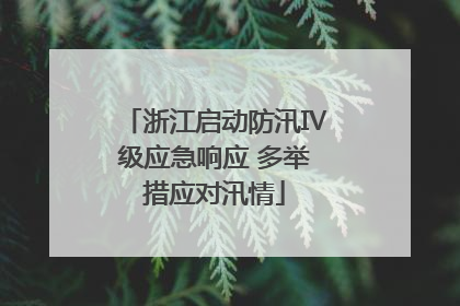 浙江启动防汛Ⅳ级应急响应 多举措应对汛情