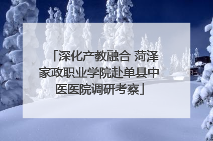 深化产教融合 菏泽家政职业学院赴单县中医医院调研考察