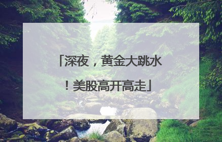深夜，黄金大跳水！美股高开高走