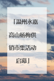 温州永嘉高山杨梅供销市集活动启幕