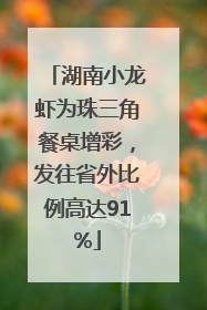 湖南小龙虾为珠三角餐桌增彩，发往省外比例高达91%