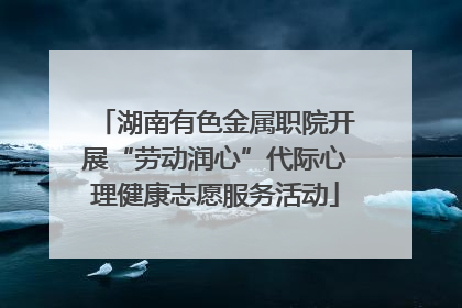 湖南有色金属职院开展“劳动润心”代际心理健康志愿服务活动