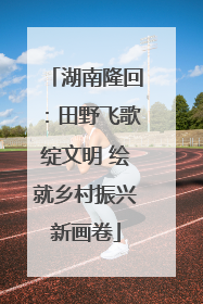 湖南隆回：田野飞歌绽文明 绘就乡村振兴新画卷