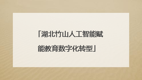 湖北竹山人工智能赋能教育数字化转型