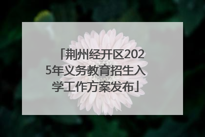 荆州经开区2025年义务教育招生入学工作方案发布