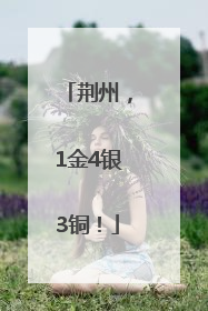 荆州，1金4银3铜！