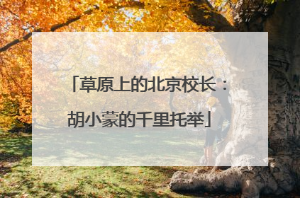 草原上的北京校长：胡小蒙的千里托举