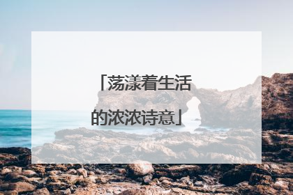 荡漾着生活的浓浓诗意