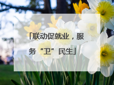 联动促就业，服务“卫”民生