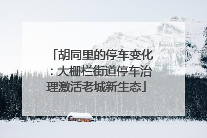 胡同里的停车变化：大栅栏街道停车治理激活老城新生态