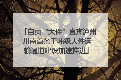 自贡“大件”直奔泸州 川南首条千吨级大件运输通道建设加速推进