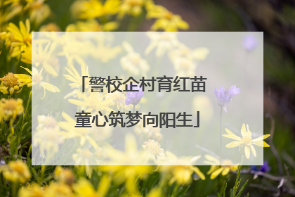 警校企村育红苗 童心筑梦向阳生