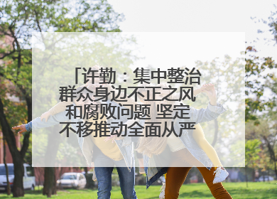 许勤：集中整治群众身边不正之风和腐败问题 坚定不移推动全面从严治党向基层延伸