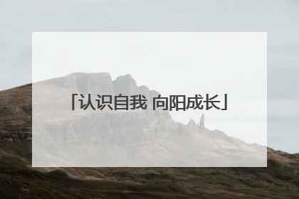 认识自我 向阳成长