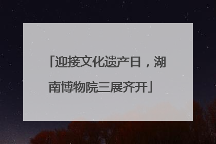 迎接文化遗产日，湖南博物院三展齐开