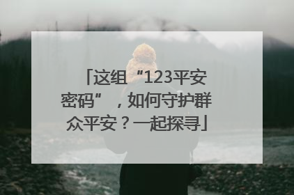 这组“123平安密码”，如何守护群众平安？一起探寻