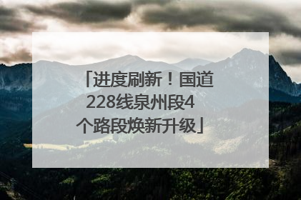 进度刷新！国道228线泉州段4个路段焕新升级