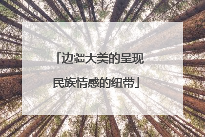 边疆大美的呈现 民族情感的纽带