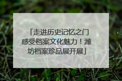 走进历史记忆之门 感受档案文化魅力！潍坊档案珍品展开展