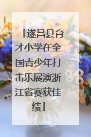 遂昌县育才小学在全国青少年打击乐展演浙江省赛获佳绩