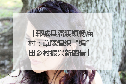 郓城县潘渡镇杨庙村：草藤编织“编”出乡村振兴新图景