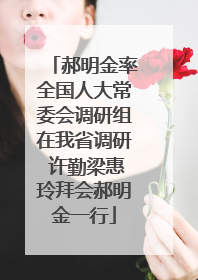 郝明金率全国人大常委会调研组在我省调研 许勤梁惠玲拜会郝明金一行