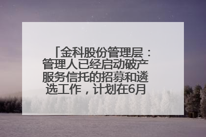 金科股份管理层：管理人已经启动破产服务信托的招募和遴选工作，计划在6月初召开评审会