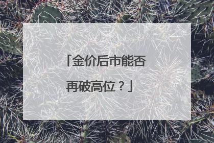 金价后市能否再破高位？