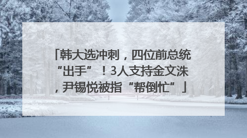 韩大选冲刺，四位前总统“出手”！3人支持金文洙，尹锡悦被指“帮倒忙”