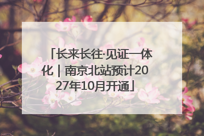 长来长往·见证一体化｜南京北站预计2027年10月开通