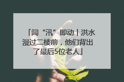 闻“汛”即动丨洪水漫过二楼前，他们背出了最后5位老人