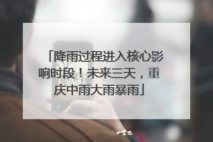 降雨过程进入核心影响时段！未来三天，重庆中雨大雨暴雨