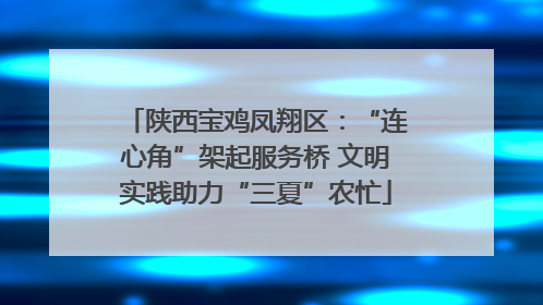 陕西宝鸡凤翔区：“连心角”架起服务桥 文明实践助力“三夏”农忙