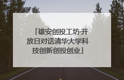 雄安创投工坊·开放日对话清华大学科技创新创投创业