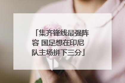 集齐锋线最强阵容 国足想在印尼队主场拼下三分