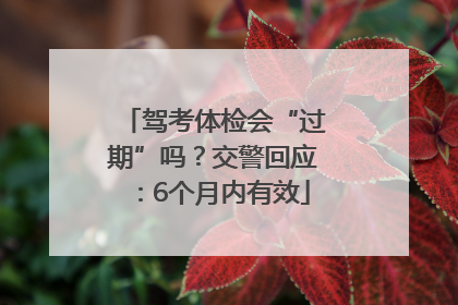 驾考体检会“过期”吗？交警回应：6个月内有效