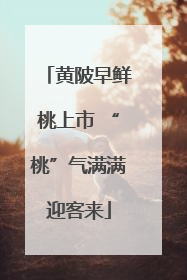 黄陂早鲜桃上市 “桃”气满满迎客来