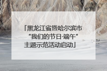 黑龙江省暨哈尔滨市“我们的节日·端午”主题示范活动启动