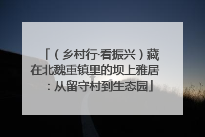 （乡村行·看振兴）藏在北魏重镇里的坝上雅居：从留守村到生态园
