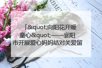 "向阳花开暖童心"——襄阳市开展爱心妈妈结对关爱留守困境儿童庆"六一"活动