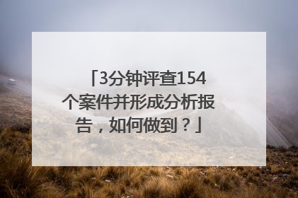 3分钟评查154个案件并形成分析报告，如何做到？