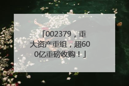 002379，重大资产重组，超600亿重磅收购！