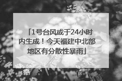1号台风或于24小时内生成！今天福建中北部地区有分散性暴雨