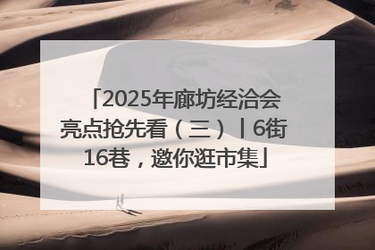 2025年廊坊经洽会亮点抢先看（三）丨6街16巷，邀你逛市集