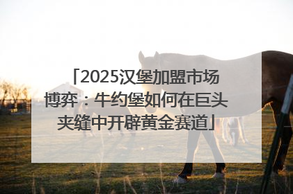2025汉堡加盟市场博弈：牛约堡如何在巨头夹缝中开辟黄金赛道