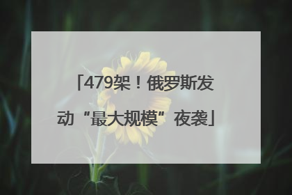 479架！俄罗斯发动“最大规模”夜袭
