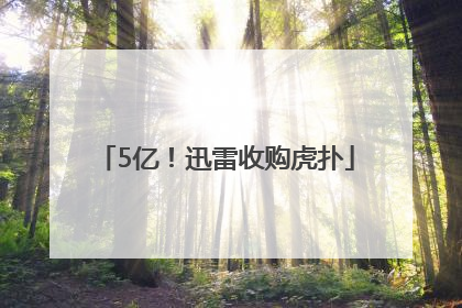 5亿！迅雷收购虎扑