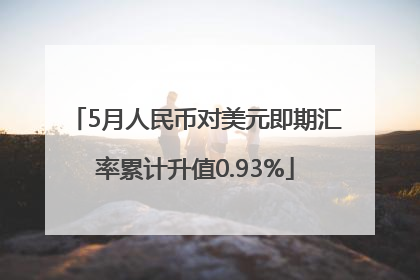 5月人民币对美元即期汇率累计升值0.93%