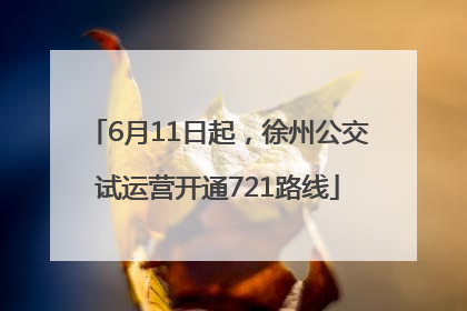 6月11日起，徐州公交试运营开通721路线